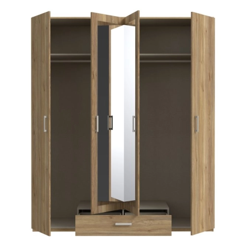 Szafa z lustrem 180 cm z szufladą Dąb Mauvella