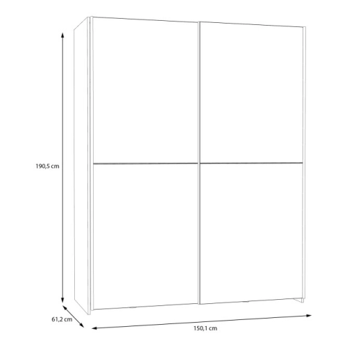 Szafa przesuwna z lustrem 150 cm Biały