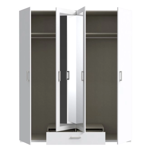 Szafa z lustrem 180 cm z szufladą Biała