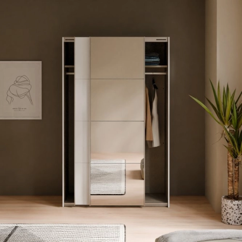 Szafa ubraniowa z lustrem 120 cm Kolor Biały