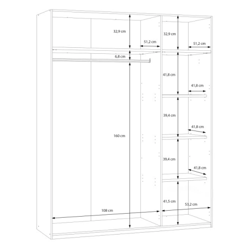 Szafa z lustrem 170 cm Dąb Artisan/Piaskowy