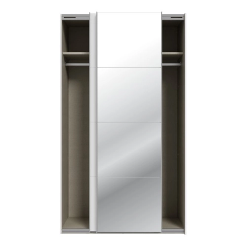 Szafa ubraniowa z lustrem 120 cm Kolor Biały / Biały połysk