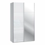 Szafa ubraniowa z lustrem 120 cm Kolor Biały / Biały połysk