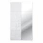 Szafa ubraniowa z lustrem 120 cm Kolor Biały / Biały połysk
