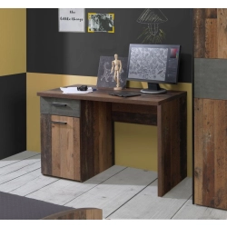 Biurko vintage loft 110x60 cm z szufladą i szafką