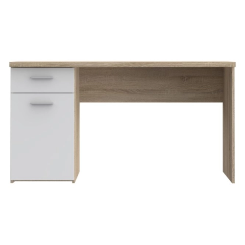 Biurko 140x60 cm z szufladą i szafką Biały/Dąb Sonoma