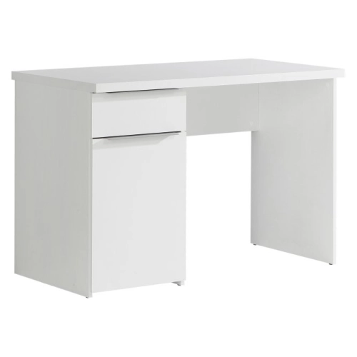 Białe biurko 110x60 cm z szufladą i szafką