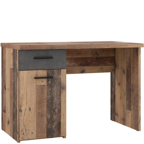 Biurko vintage loft 110x60 cm z szufladą i szafką
