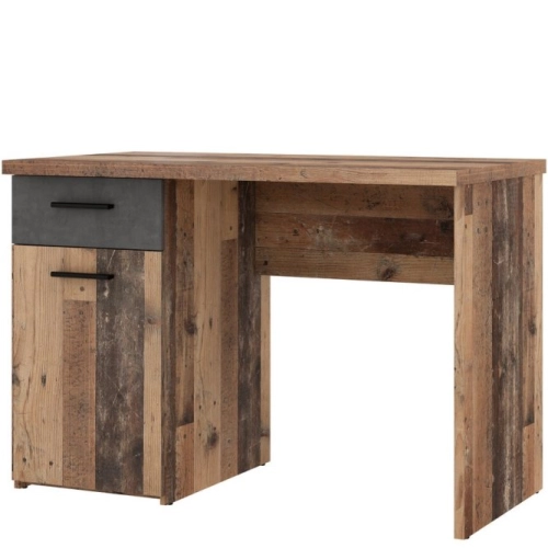 Biurko vintage loft 110x60 cm z szufladą i szafką