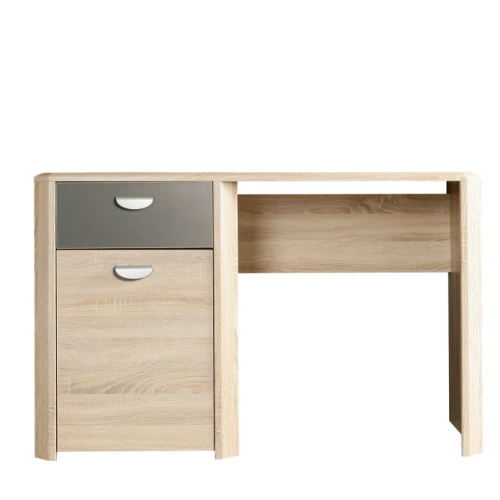 Biurko 130x60 cm z szufladą i szafką Dąb Sonoma/Szary