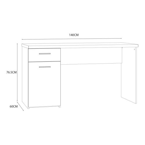 Biurko 140x60 cm z szufladą i szafką Biały/Dąb Sonoma