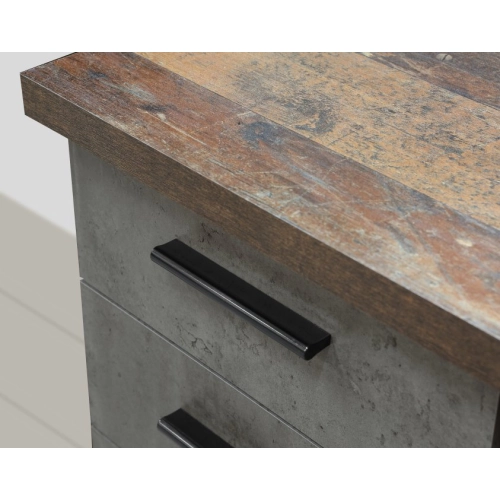 Biurko 145x60 cm z 4 szufladami i szafką Beton/Old-Wood Vintage