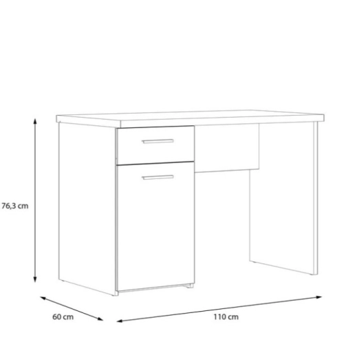 Biurko 110x60 cm Biały/Dąb Sonoma