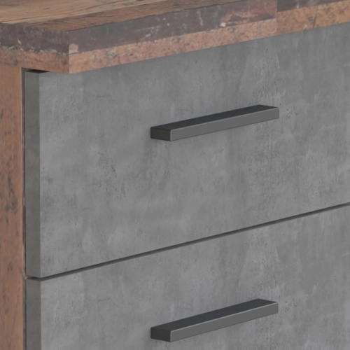 Biurko 145x60 cm z 4 szufladami i szafką Beton/Old-Wood Vintage