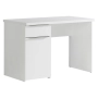 Białe biurko 110x60 cm z szufladą i szafką