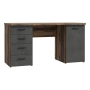 Biurko 145x60 cm z 4 szufladami i szafką Beton/Old-Wood Vintage