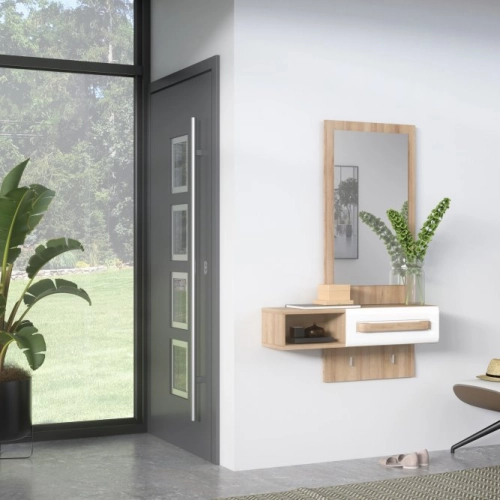 GARDEROBA Przedpokój Konsola i lustro   - Komplet