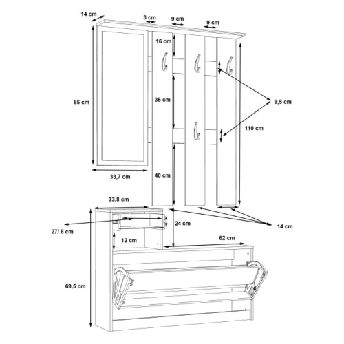 GARDEROBA Przedpokój - Komplet