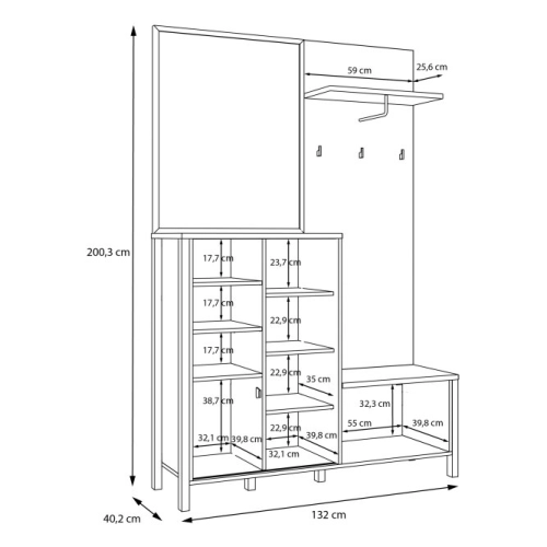 GARDEROBA Przedpokój  - Komplet