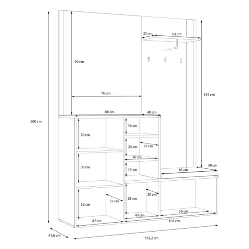 GARDEROBA Przedpokój - Komplet