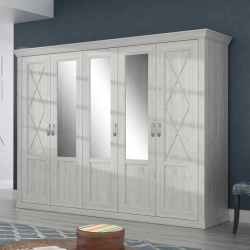 Szafa z lustrem 270 cm  Pinia Biała