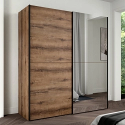 Szafa przesuwna z lustrem 170 cm Dąb Szlachetny