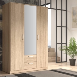 Szafa z lustrem 120 cm z szufladami NIKO Dąb Sonoma