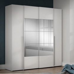 Szafa z lustrem 200 cm Biała