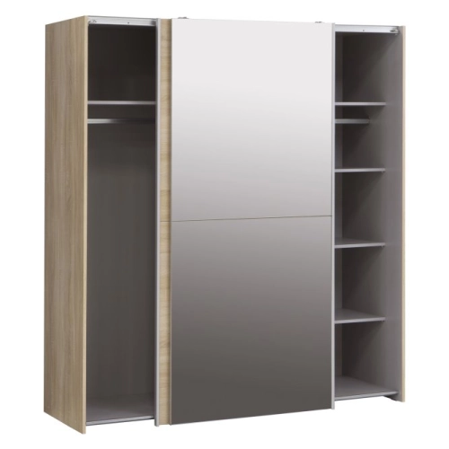 Szafa przesuwna z lustrem 170 cm Dąb Sonoma