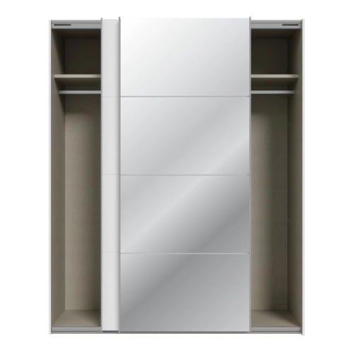 Szafa ubraniowa 170 cm Kolor Biały / Biały połysk