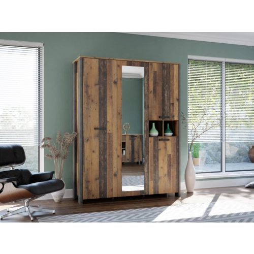 Szafa z lustrem 160 cm  Old – Wood Vintage/Beton