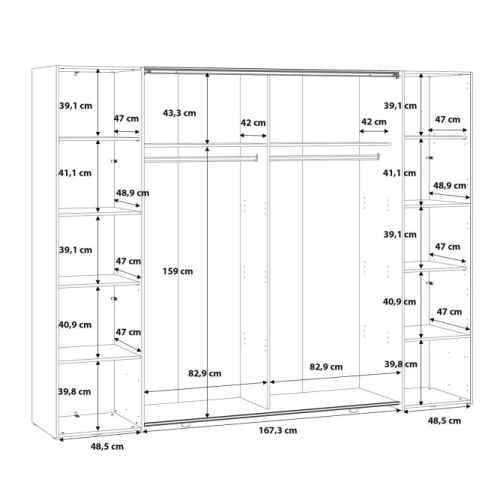 Szafa ubraniowa 270 cm Biała