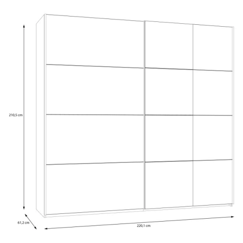 Szafa przesuwna z lustrem 220 cm Piaskowy