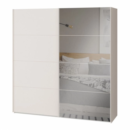 Szafa ubraniowa 200 cm Kolor Biały / Biały połysk