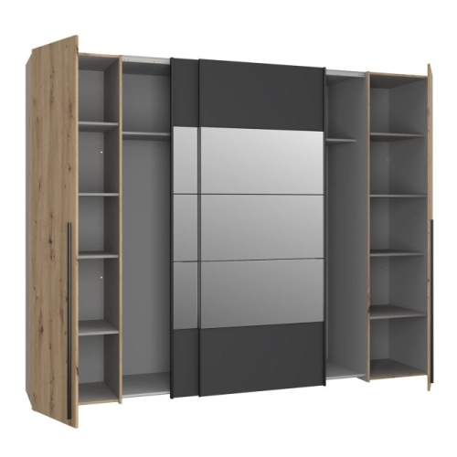 Szafa ubraniowa 270 cm Dąb Artisan/Czarny