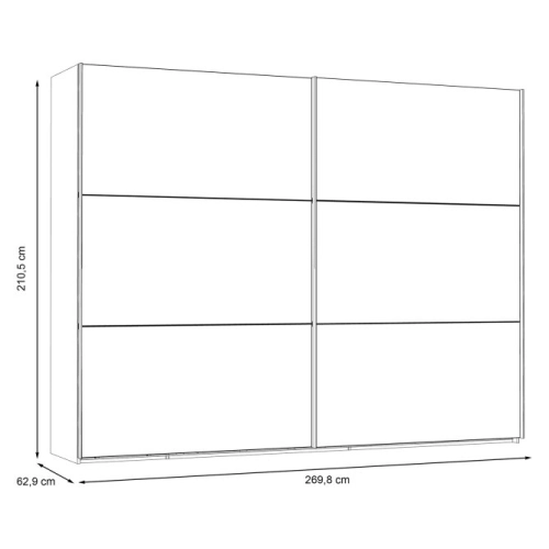 Szafa przesuwna z lustrem 270 cm Dąb Artisan