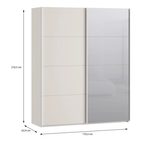 Szafa ubraniowa 170 cm Kolor Piaskowy