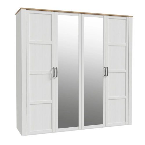 Szafa z lustrem 220 cm Dąb Riviera/Modrzew Jasny Sibiu