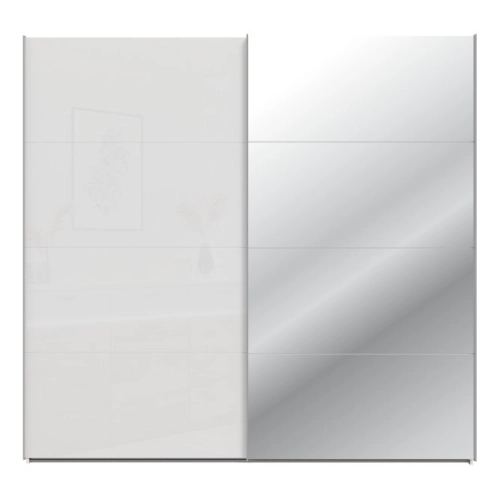 Szafa ubraniowa 220 cm Biały / Biały połysk