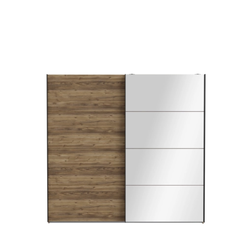 Szafa przesuwna z lustrem 220 cm Świerk Alpejski/Czarny