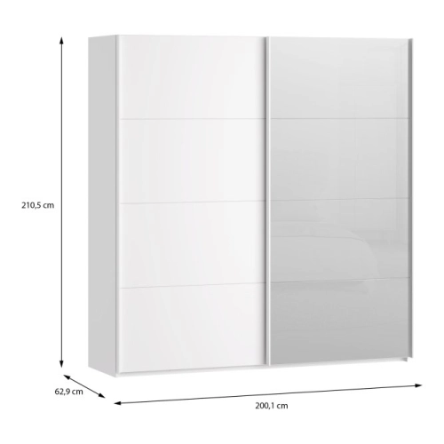 Szafa ubraniowa 200 cm Kolor Biały