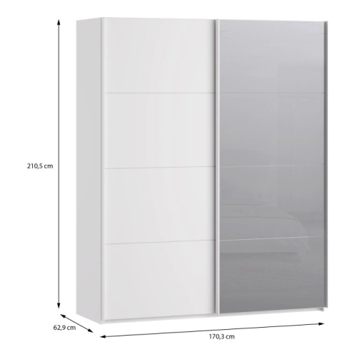 Szafa ubraniowa 170 cm Kolor Biały