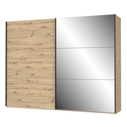 Szafa przesuwna z lustrem 270 cm Dąb Artisan