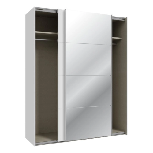 Szafa ubraniowa 170 cm Kolor Biały / Biały połysk