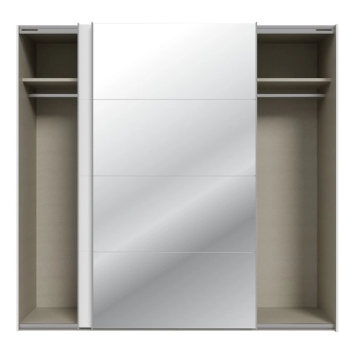 Szafa ubraniowa 220 cm Biały / Biały połysk