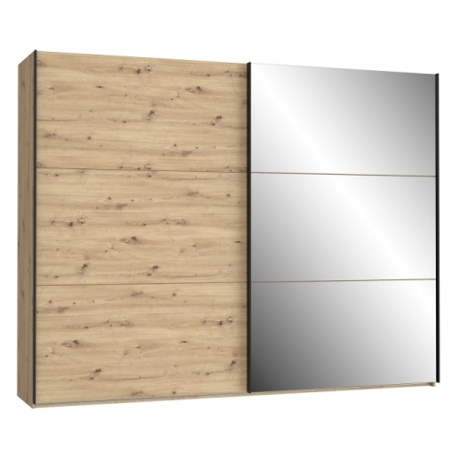 Szafa przesuwna z lustrem 270 cm Dąb Artisan
