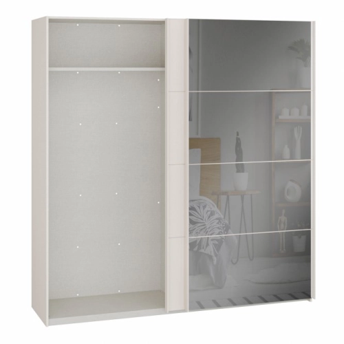 Szafa ubraniowa 200 cm Kolor Biały / Biały połysk