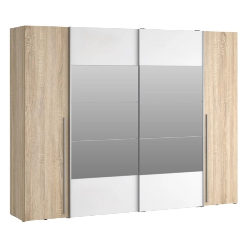 Szafa ubraniowa 270 cm kolor Dąb Sonoma / Dąb Sonoma / Biały