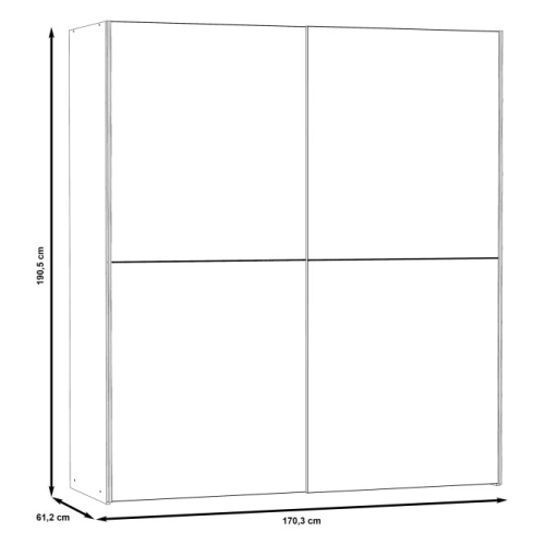 Szafa przesuwna z lustrem 170 cm Dąb Sonoma