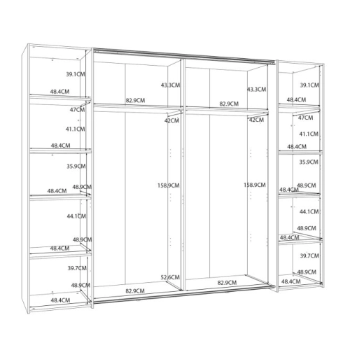 Szafa ubraniowa 270 cm Dąb Artisan/Czarny